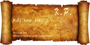 Kóbor Pál névjegykártya